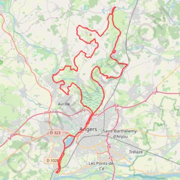 Itinéraire Les vallées angevines, distance, dénivelé, altitude, carte, profil, trace GPS
