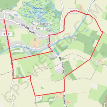 Itinéraire Circuit du grand vivier (Wandignies-Hamage), distance, dénivelé, altitude, carte, profil, trace GPS