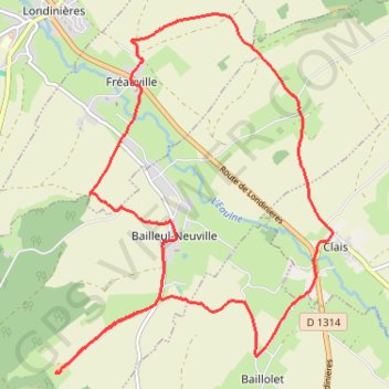 Itinéraire Bailleul Neuville, distance, dénivelé, altitude, carte, profil, trace GPS