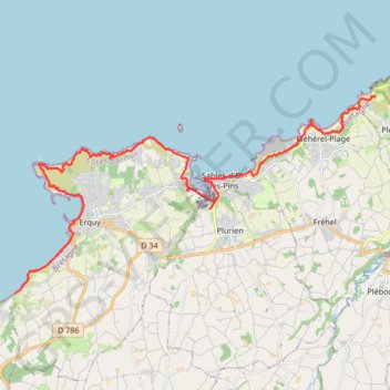 Itinéraire gr344, distance, dénivelé, altitude, carte, profil, trace GPS