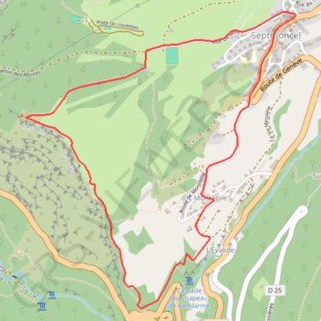 Itinéraire Sentier des Grès - Septmoncel, distance, dénivelé, altitude, carte, profil, trace GPS