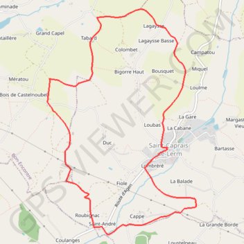 Itinéraire Saint-Caprais-de-Lerm, un circuit nature - Pays de l'Agenais, distance, dénivelé, altitude, carte, profil, trace GPS