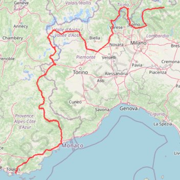 Itinéraire 1-Dolomites-Le Pradet - Sondrio, distance, dénivelé, altitude, carte, profil, trace GPS