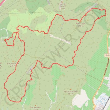 Itinéraire Abbaye de Montceau - Gigean, distance, dénivelé, altitude, carte, profil, trace GPS