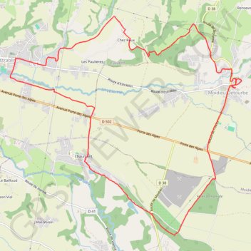 Itinéraire Estrablin, Chaumont, Moidieu : la plaine et les coteaux, distance, dénivelé, altitude, carte, profil, trace GPS