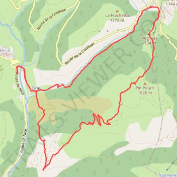 Itinéraire 2026 10 22 - scms beuil pin pourri col couillole col espaul, distance, dénivelé, altitude, carte, profil, trace GPS