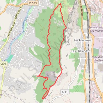 Itinéraire Saint-Péray Marche à pied, distance, dénivelé, altitude, carte, profil, trace GPS