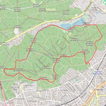 Itinéraire Rando forêt de Fausses Reposes, distance, dénivelé, altitude, carte, profil, trace GPS