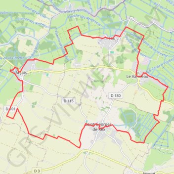 Itinéraire Arçais/Le Vanneau-Irleau - Le Marais poitevin à bicyclette, distance, dénivelé, altitude, carte, profil, trace GPS