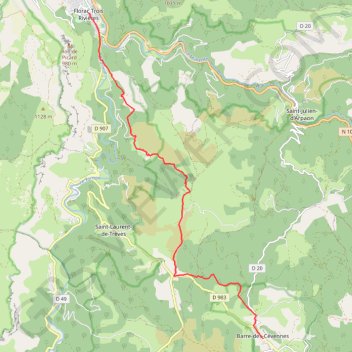 Itinéraire De Florac à Barre des Cévennes, distance, dénivelé, altitude, carte, profil, trace GPS