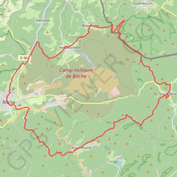 Itinéraire Marathon dans le Pays de Bitche, distance, dénivelé, altitude, carte, profil, trace GPS