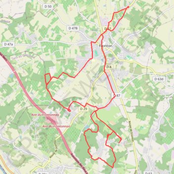 Itinéraire Entre Fronton et Bouloc, distance, dénivelé, altitude, carte, profil, trace GPS