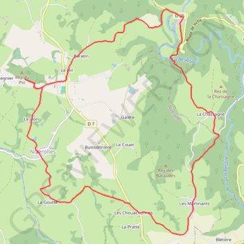 Itinéraire La Fontaine du Lion, distance, dénivelé, altitude, carte, profil, trace GPS