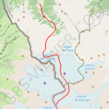 Itinéraire Col du Chardonnet, distance, dénivelé, altitude, carte, profil, trace GPS