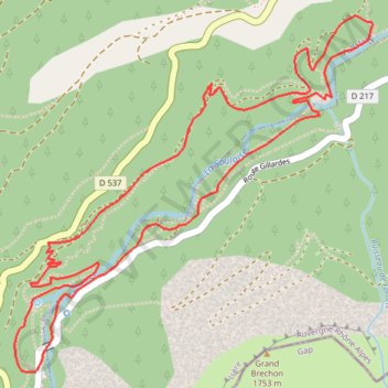 Itinéraire Sources des Gillardes, distance, dénivelé, altitude, carte, profil, trace GPS