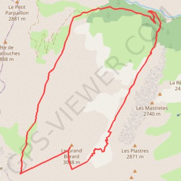 Itinéraire Grand Berard par Pas de Reverdillon, distance, dénivelé, altitude, carte, profil, trace GPS