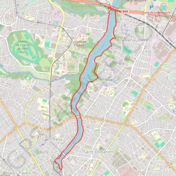 Itinéraire Bords de l'Erdre, distance, dénivelé, altitude, carte, profil, trace GPS
