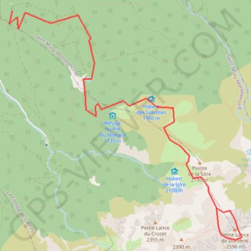 Itinéraire Petite Lance de Domène, distance, dénivelé, altitude, carte, profil, trace GPS