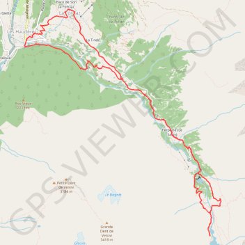 Itinéraire Boucle Les Haudères - Ferpècle, distance, dénivelé, altitude, carte, profil, trace GPS