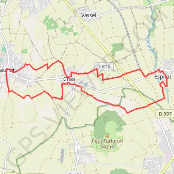 Itinéraire Espirat, distance, dénivelé, altitude, carte, profil, trace GPS