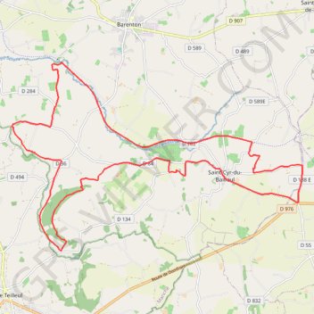 Itinéraire La vallée de la Sélune - Saint-Cyr-du-Bailleul, distance, dénivelé, altitude, carte, profil, trace GPS