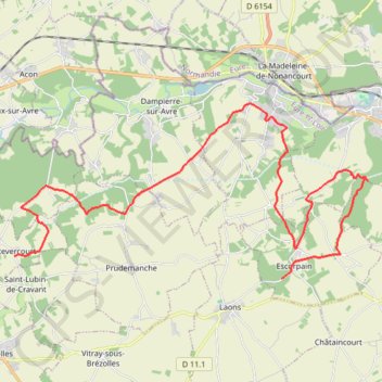 Itinéraire Revercourt 4x4, distance, dénivelé, altitude, carte, profil, trace GPS