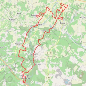 Itinéraire ONmove grand tour Matha 17 09 21, distance, dénivelé, altitude, carte, profil, trace GPS