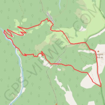 Itinéraire Le Cougoir par la route de Venterol, distance, dénivelé, altitude, carte, profil, trace GPS