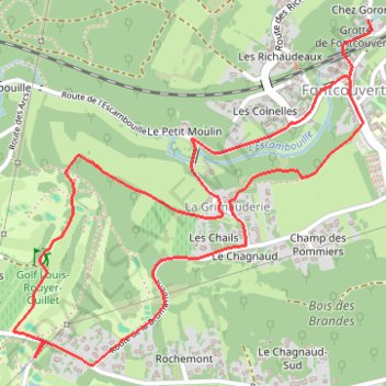 Itinéraire Boucle Gallo-Romaine de la Grimauderie, distance, dénivelé, altitude, carte, profil, trace GPS