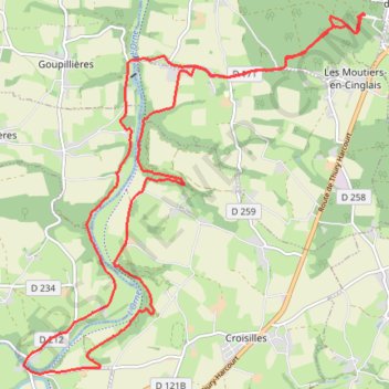 Itinéraire Grimbosq - Thury-Harcourt, distance, dénivelé, altitude, carte, profil, trace GPS