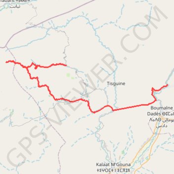 Itinéraire 2023-09 - Trek du M'Goum, distance, dénivelé, altitude, carte, profil, trace GPS