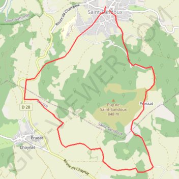 Itinéraire Le Puy de Saint-Sandoux, distance, dénivelé, altitude, carte, profil, trace GPS
