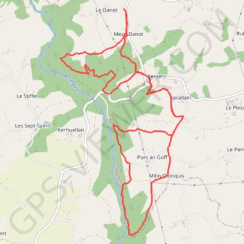 Itinéraire Randonnée PLUZUNET Danot-Craou Moc'h, distance, dénivelé, altitude, carte, profil, trace GPS