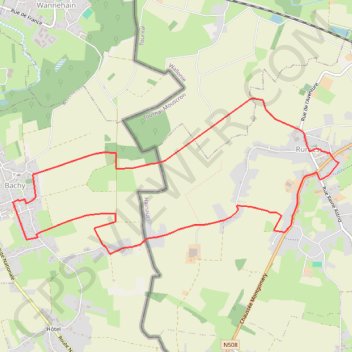 Itinéraire Dans les pas de «Monique» - Bachy, distance, dénivelé, altitude, carte, profil, trace GPS