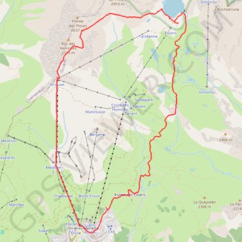 Itinéraire Champsaur - Orcieres, distance, dénivelé, altitude, carte, profil, trace GPS
