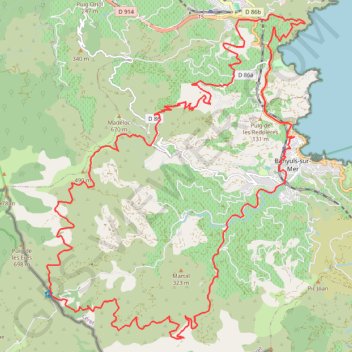 Itinéraire Des balcons de la Madaloc au col de Banyuls - 7779 - UtagawaVTT.com, distance, dénivelé, altitude, carte, profil, trace GPS