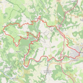 Itinéraire Des marches du Lévézou au plus haut viaduc du monde - Peyre, distance, dénivelé, altitude, carte, profil, trace GPS
