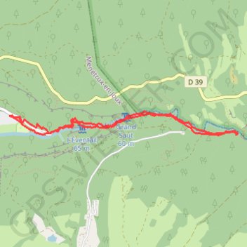 Itinéraire Les cascades du hérisson, distance, dénivelé, altitude, carte, profil, trace GPS