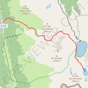 Itinéraire Fabrèges - Refuge d'Arrémoulit, distance, dénivelé, altitude, carte, profil, trace GPS