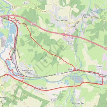 Itinéraire Autour de Flize, distance, dénivelé, altitude, carte, profil, trace GPS