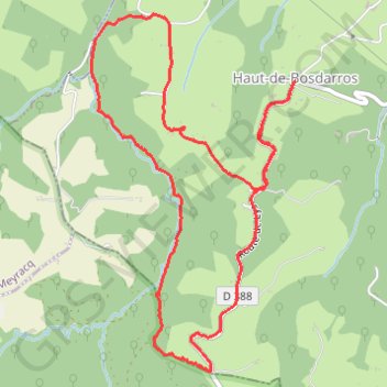 Itinéraire Haut-de-Bosdarros, distance, dénivelé, altitude, carte, profil, trace GPS