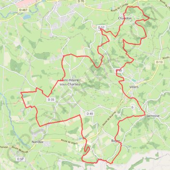 Itinéraire Nandax-Ressins, distance, dénivelé, altitude, carte, profil, trace GPS