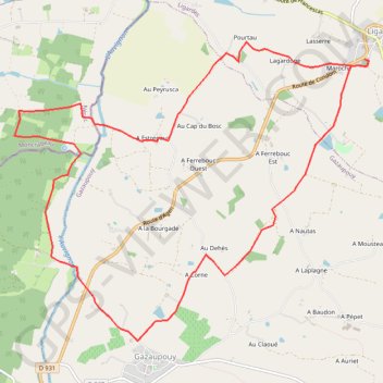 Itinéraire Rando Ligardes, distance, dénivelé, altitude, carte, profil, trace GPS
