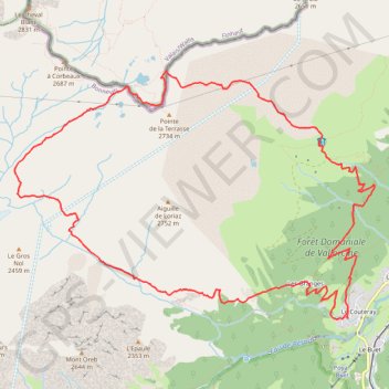 Itinéraire Pointe de la Terrasse, distance, dénivelé, altitude, carte, profil, trace GPS