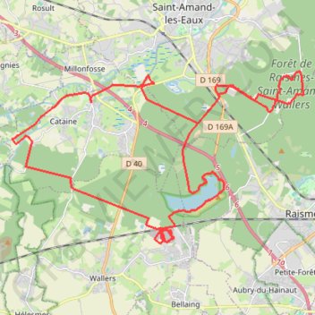 Itinéraire Hasnon, distance, dénivelé, altitude, carte, profil, trace GPS