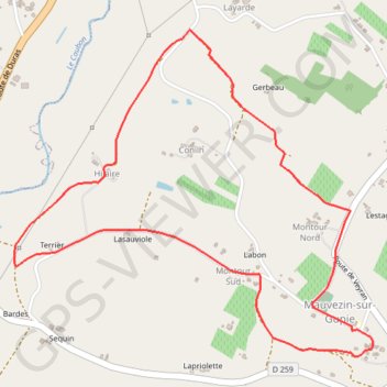 Itinéraire Mauvezin, balade dans les coteaux de la Gupie - Pays Val de Garonne - Gascogne, distance, dénivelé, altitude, carte, profil, trace GPS