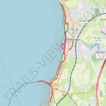 Itinéraire Boulogne-sur-Mer, distance, dénivelé, altitude, carte, profil, trace GPS