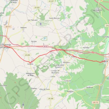 Itinéraire Najera - San Domingo De La Cazalda, distance, dénivelé, altitude, carte, profil, trace GPS