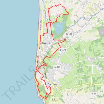 Itinéraire 0 - 18km Jullouville GPX, distance, dénivelé, altitude, carte, profil, trace GPS