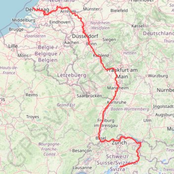 Itinéraire Eurovéloroute-15-Route-du-Rhin, distance, dénivelé, altitude, carte, profil, trace GPS